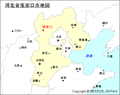 河北省張家口市地図