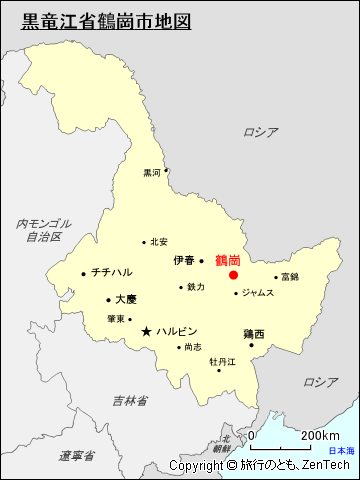 鶴崗地図