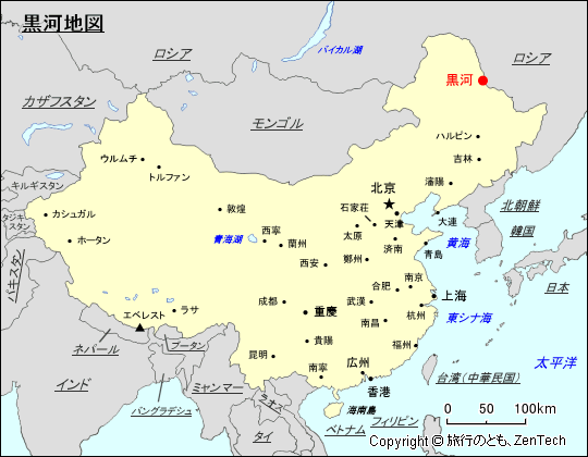 黒河地図