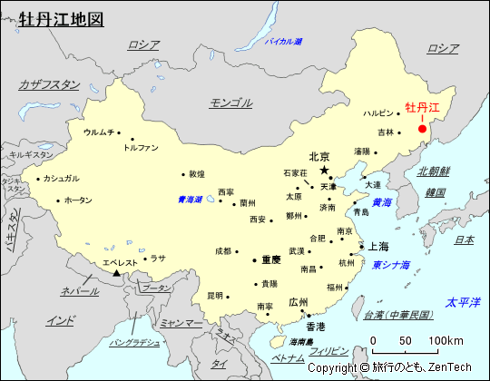 牡丹江地図