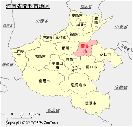 河南省開封市地図