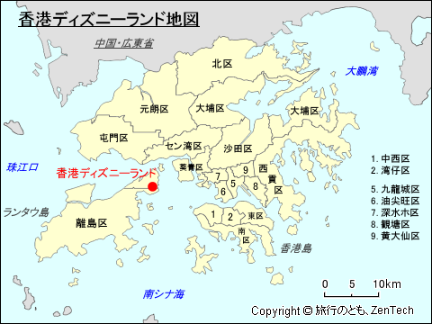 香港ディズニーランド地図