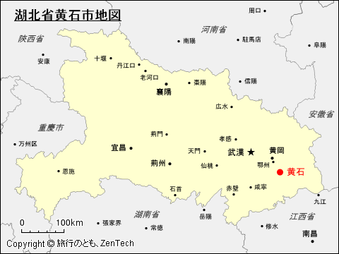 湖北省黄石市地図