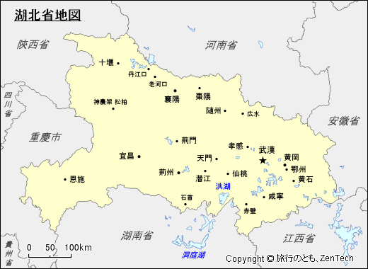 湖北省地図