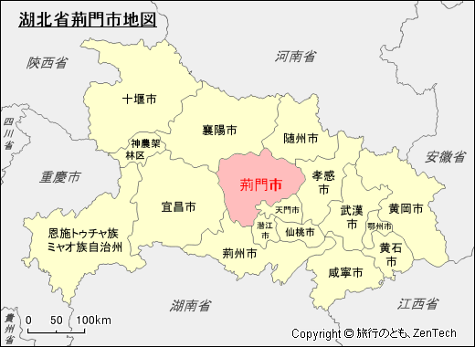 湖北省荊門市地図