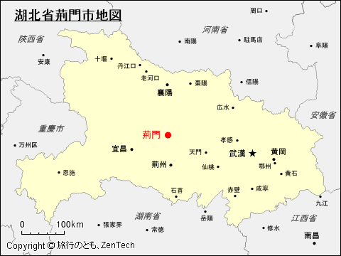 湖北省荊門市地図