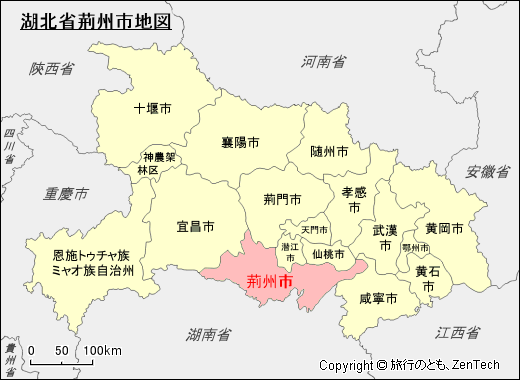 湖北省荊州市地図
