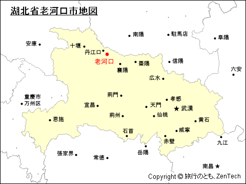 湖北省老河口市地図