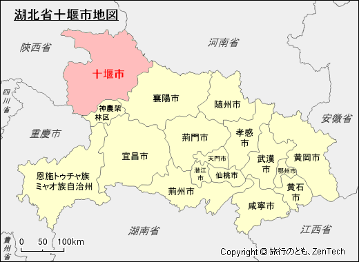 湖北省十堰市地図