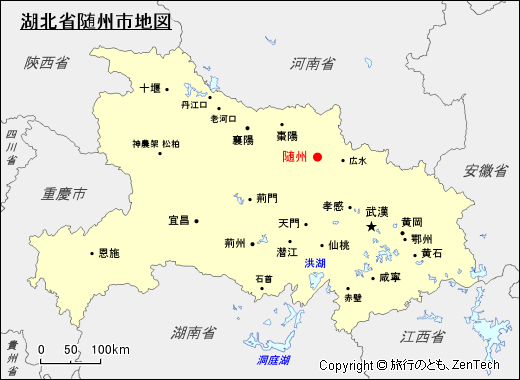 湖北省随州市地図