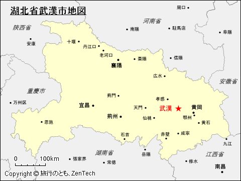 湖北省武漢市地図