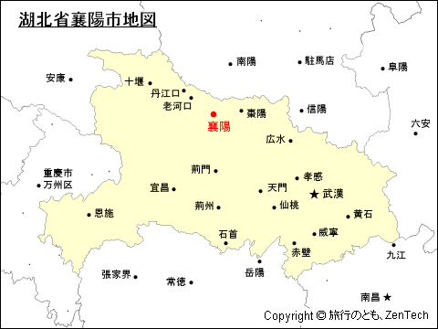 湖北省襄陽市地図