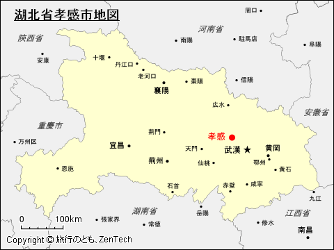 湖北省孝感市地図