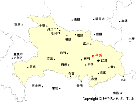 湖北省孝感市地図