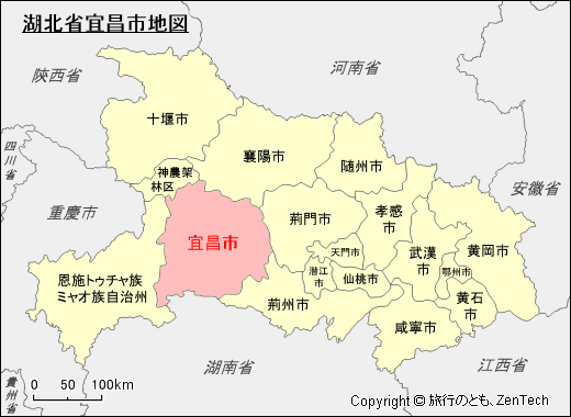 湖北省宜昌市地図