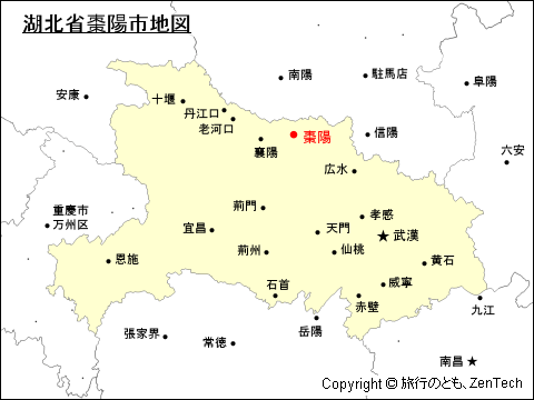 湖北省棗陽市地図