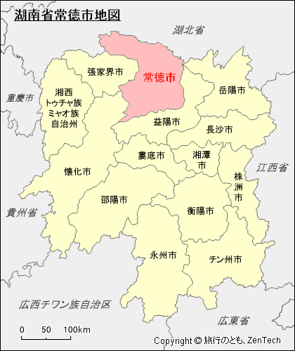 湖南省常徳市地図