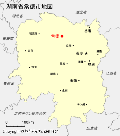 湖南省常徳地図