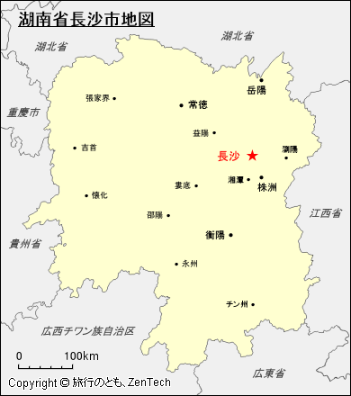 湖南省長沙地図