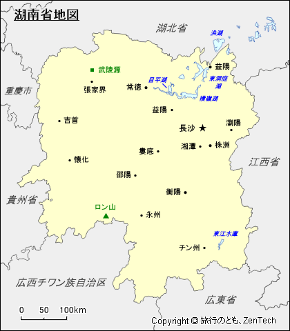 湖南省地図