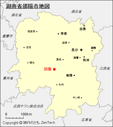 湖南省邵陽地図