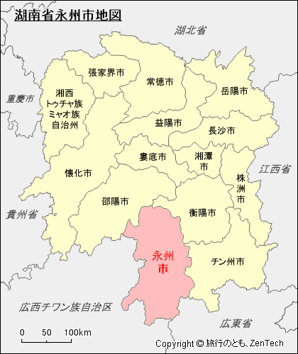 湖南省永州市地図