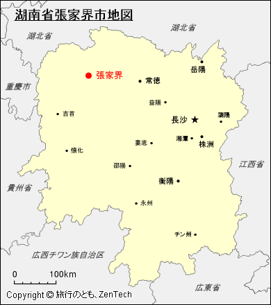 湖南省張家界市地図