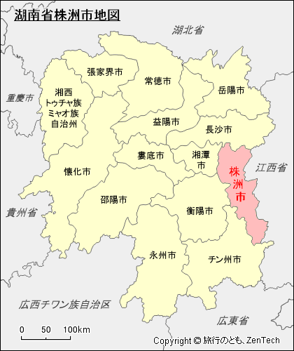 湖南省株洲市地図