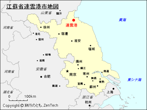 江蘇省連雲港市地図