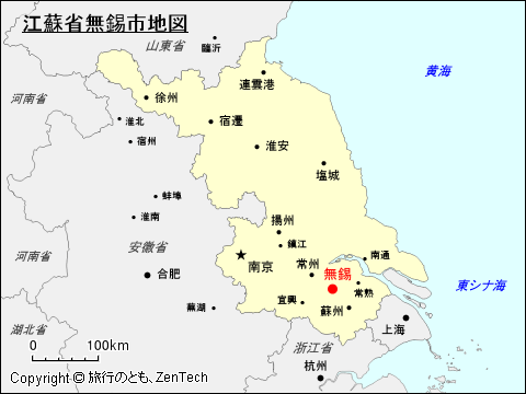 江蘇省無錫市地図