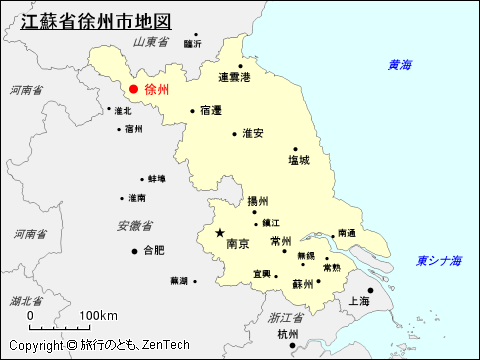 江蘇省徐州市地図