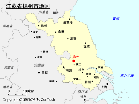 江蘇省揚州市地図