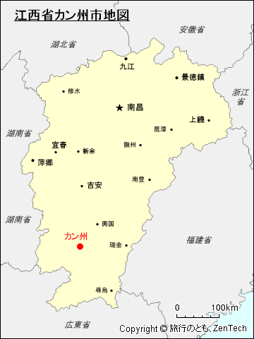 江西省贛州市地図