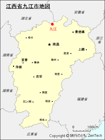 江西省九江市地図