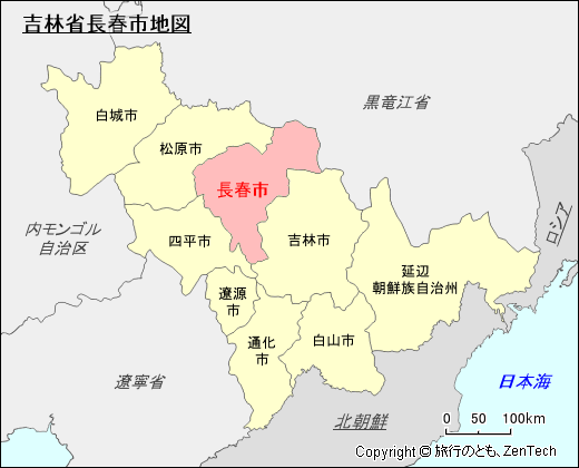 吉林省長春市地図