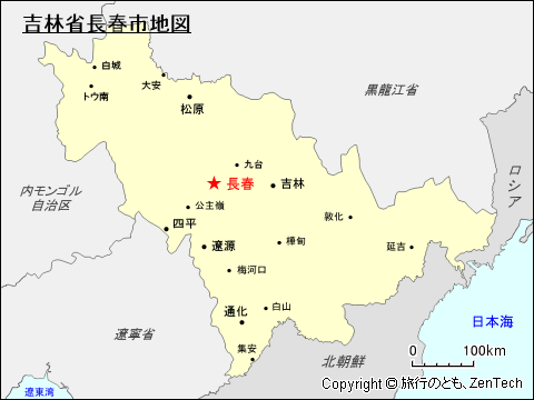 吉林省長春市地図