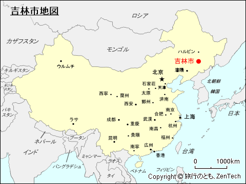 吉林市地図