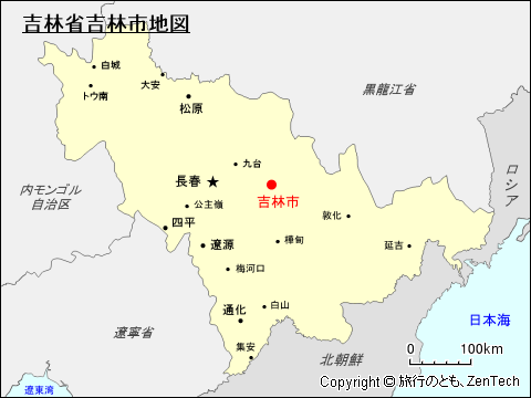 吉林省吉林市地図