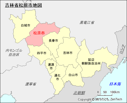 吉林省松原市地図