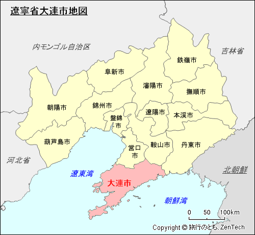 遼寧省大連市地図