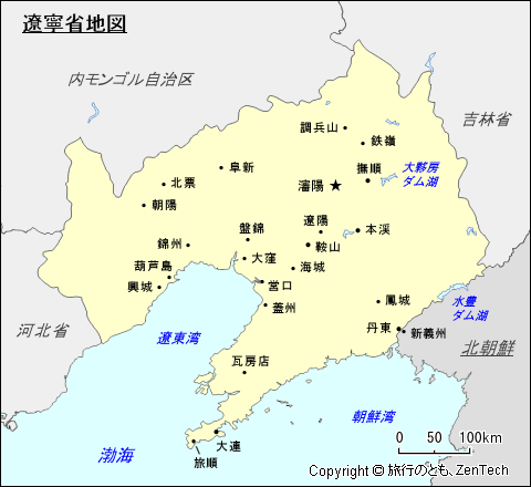 遼寧省地図