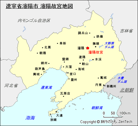 遼寧省瀋陽故宮地図