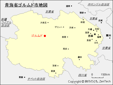 青海省ゴルムド市地図
