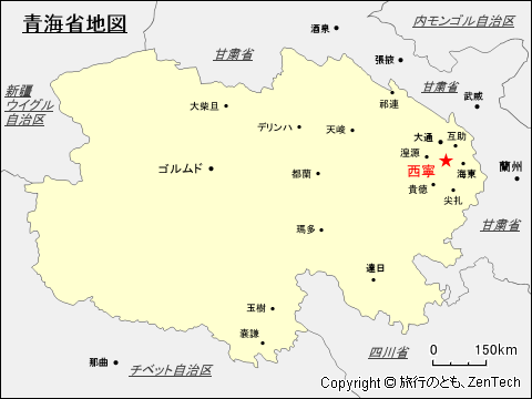 青海省地図