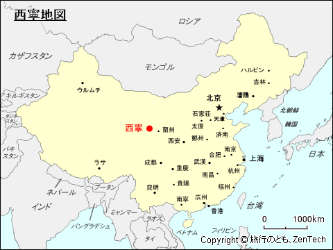 西寧地図