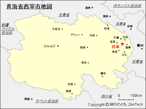 青海省西寧市地図