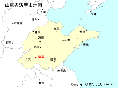 山東省済寧市地図