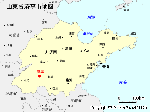 山東省済寧市地図