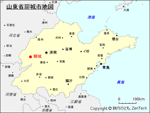 山東省聊城市地図