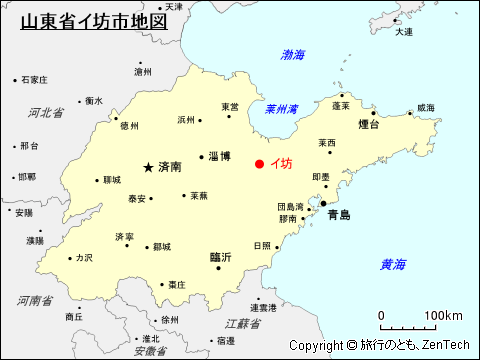 山東省濰坊市地図